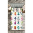 thumbnail image 3 of Ambesonne Cartoon Quilted Bedspread Set 2 Pcs, Robot, Twin Size, Multicolor, 3 of 3