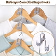 thumbnail image 2 of Clothes Hanger Connectors - 60 Pcs Multi-Level Cascading Hooks, Heavy Duty Plastic Mini Hooks for Space Saver Closet Organizer, 2 of 9
