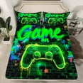 thumbnail image 2 of Erosebridal Boys Gamer Bed Sheets Set Queen Size,Video Game Bedding Sets Queen Size,Black Green Bed Sheets Queen,Breathable Geometric Bedroom Decoration,4-Piece, 2 of 7