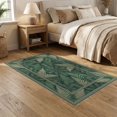 thumbnail image 2 of ODIKA Forest Woodland Fern Border Hardwood Long Farmhouse Watercolor Refined for Dining Room, Under Table, Home Office, Non-Slip Chair-Friendly, 2 of 7
