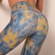 thumbnail image 3 of Leggings deportivos para mujer con estampado de tinte de corbata, cintura alta, levantamiento de glúteos, 3 of 8