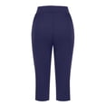thumbnail image 5 of Capri Pants for Women Elastic Waist Yoga Pants Fashion Casual Solid Sweatpants Lounge Loose Comfy Cropped Pants with Pockets Ladies Tummy Control Pants, 5 of 7