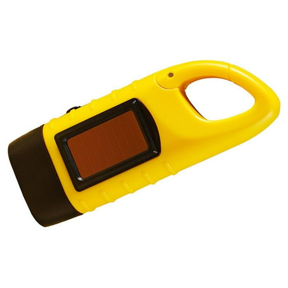 Outdoor Solar Multifunctional Emergency Charging！Rechargeable Hand Cranked Flashlight Dynamo Lamp Camping Powered Climbing Gear Yellow