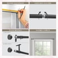 thumbnail image 4 of Dwell Studio Adjustable Window Curtain Rod, 3/4" Iron Material, Adjustable 20-120 Inch Kit, Matte Black, 4 of 8