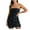 Black, variant on Elainilye Fashion Cocktail Dresses for Women Sleeveless Zipper Solid Color Flower Beautiful Fallow Skirt Party Dress,Black