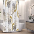thumbnail image 2 of Baocicoo Boho Abstract Leaves Shower Curtain Sets Brown Dots Modern Tropical Plants Shower Curtain for Bathroom Bathtub Hostel Cubicle Fabric Waterproof Curtain for Bathroom with Hooks 36x72 Inches, 2 of 6