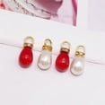 thumbnail image 7 of 60pcs 10*22mm White & Red ABS Plastic Teardrop Charms with Crystal Rhinestones Imitation Pearl Pendants for DIY Crafts Necklace Bracelet Earring Making Accessories, 7 of 7
