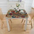 thumbnail image 3 of BANET Decorative Floral Print Polyester Tablecloth Table Cloth, Table Cover for Dining Room and Party White, 3 of 7