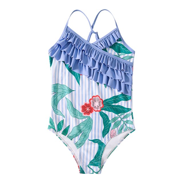 Girl Swimsuits One Piece Swimwear Quick Dry Fashion Kids Bathing Suits 6-7 Years