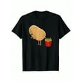 thumbnail image 4 of MAWOTEA Chicken Nugget OR Fries Lover Funny Graphic T-shirt for Kids,Black Fabric 100% Cotton, 4 of 5