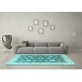 thumbnail image 3 of Ahgly Company Indoor Round Oriental Light Blue Modern Area Rugs, 4' Round, 3 of 4