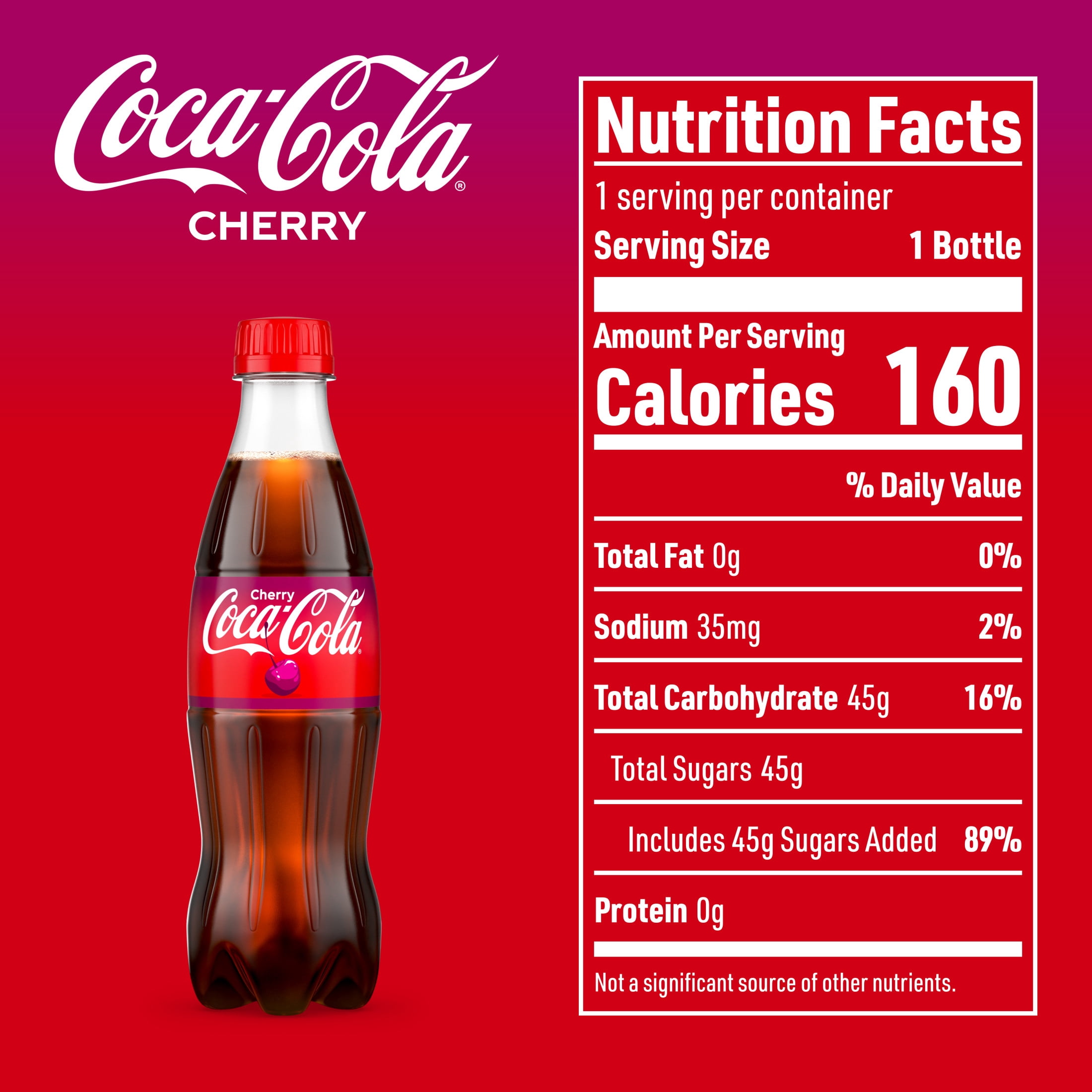 Coca-Cola Cherry Soda Pop Bottle, 12.9 fl oz