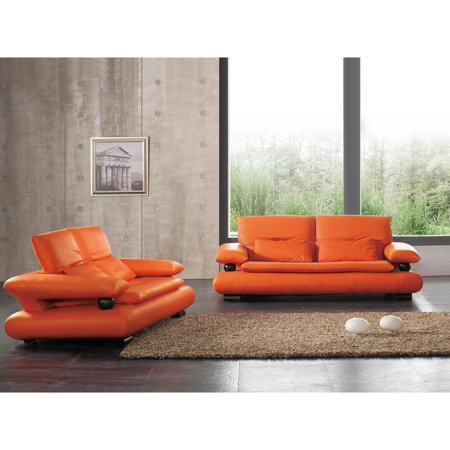 Luca Home Orange Sofa And Loveseat Combo Walmart Com