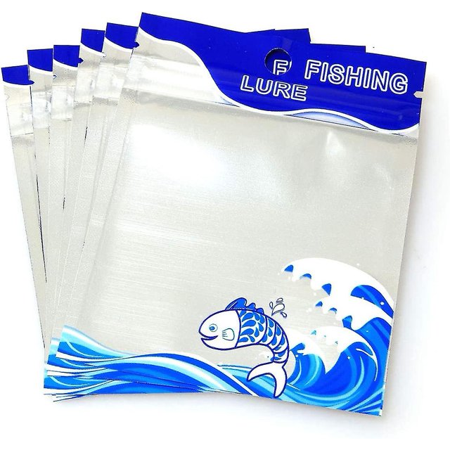 50 Uds. Bolsas de plástico para cebo blando, bolsas de almacenamiento portátiles con autosellado para anzuelos de pesca, color azul