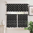 thumbnail image 3 of Kitchen Window Curtains Valance and Tier Set, Abstract Star Line Rod Pocket Tier Curtain Valance Set, Pentagram on Black Background Light Filtering Cafe Curtains for Bedroom Living Room, 3 of 9
