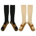 thumbnail image 5 of Unique Bargains 6 Pair Copper Stockings Compression Socks for Women Men for Running Black Beige XXL, 5 of 6