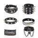 thumbnail image 1 of Punk Goth Studded Spike Rivet Buckle Wristband Cuff Bangle 80s Cool Rock Style Adjustable Party Favors Accessories Jewelry, 1 of 5