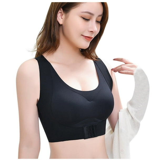 Women's Sexy Comfortable Front Buckle Bra Beautiful Back Summer Large Size  Adjustable Bra Sports Bras Underwire