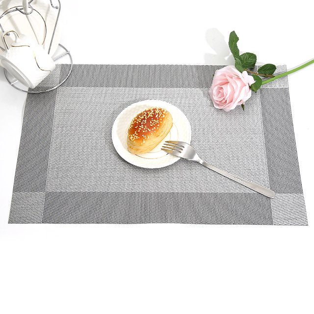 Visland Woven Vinyl Placemat Heat-Resistant PVC Placemat Non-Slip Washable Table Mat Protects Table from Burns Stains Dining Mats for Home Restaurant Bar