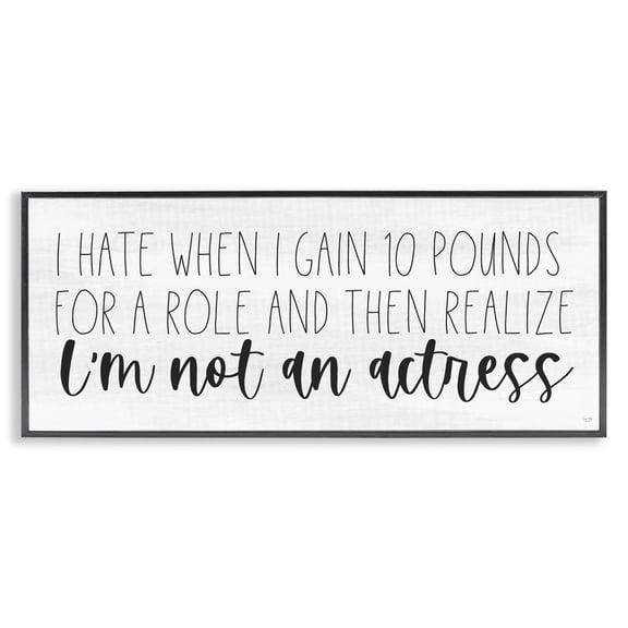 Stupell Industries Eclectic Gaining Weight Humor Black Framed Giclee Art, 24 x 10, by Lux Me Designs