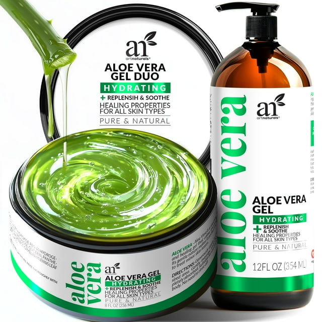 Set de gel de aloe vera artnaturals 600 ml (99% orgánico puro)