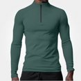 thumbnail image 2 of WAVSUF Men's Active Tee Long Sleeve Stand Collar Zip Front Fall Outdoor Sports Top M, 2 of 7