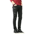 thumbnail image 1 of Men's Distressed Ripped Slim Fit Stretch Denim Biker Jeans, 1 of 6