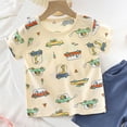 thumbnail image 5 of Akiihool Summer Short Sets Baby Boys Summer Newborn Baby Boy Clothes Romper and Shorts Outfits Set (Beige,3-4 Years), 5 of 6