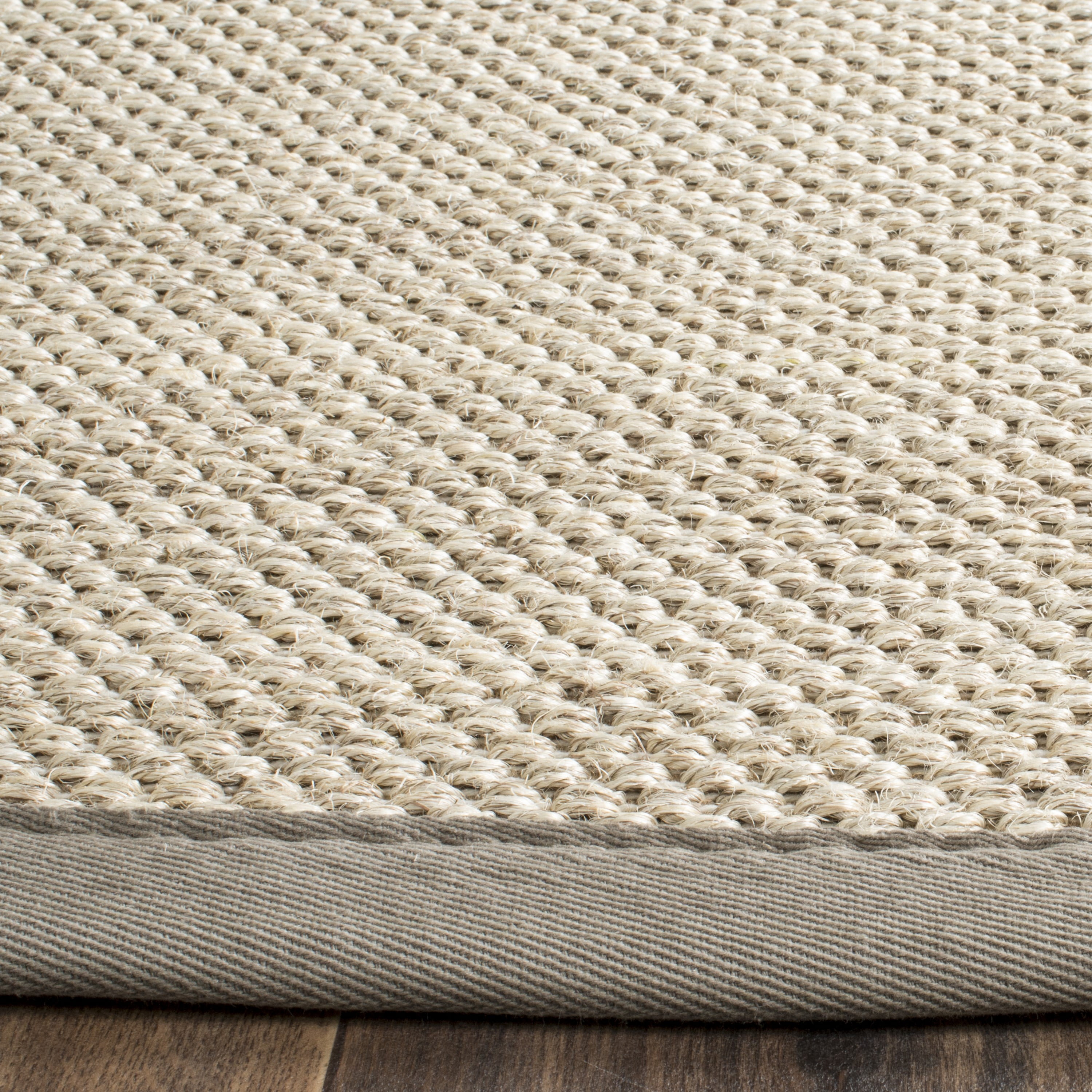 SAFAVIEH Natural Fiber Kentigern Border Seagrass Area Rug, Marble/Khaki, 5' x 8'