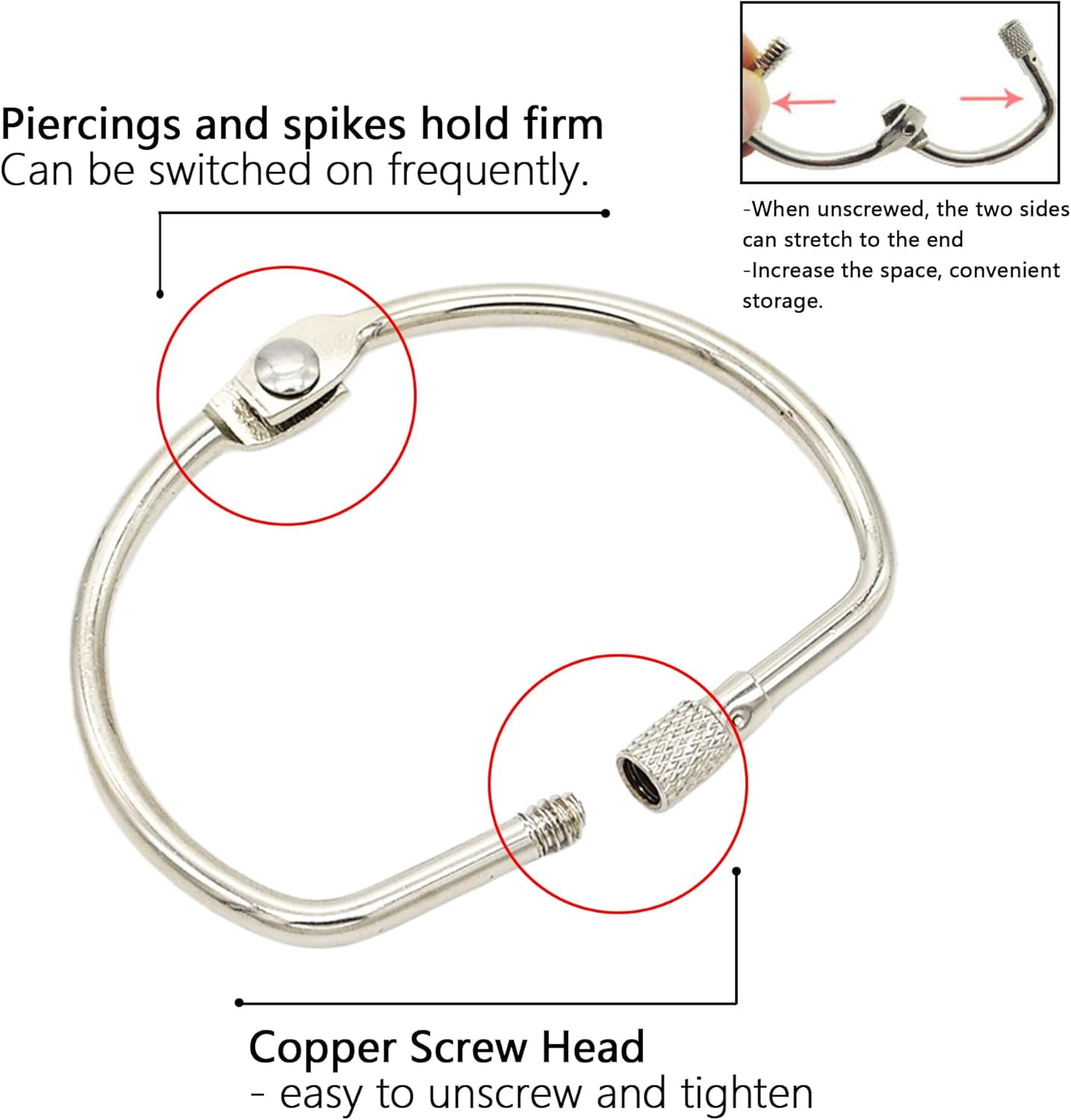 Loose Leaf Binder Rings:10PCS D-Shaped Metal Rings for Crafts,Easy Locking and Opening,Binder Ring for Index Cards,Sample Arrangement,Book Rings, Key Rings (3 inch)