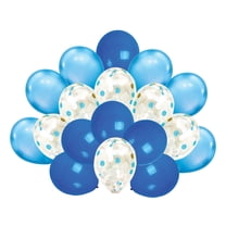 Charmed Pre-filled Confetti Balloon Bouquet Blue 12" Birthday Party Wedding Venue Decoration; 18 Pieces