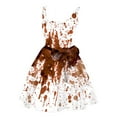 thumbnail image 1 of Halloween pour Femmes Robe Tunique Évasée Imprimée Sans Manches pour Invité de Mariage Fête, 1 of 5