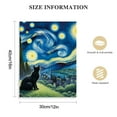 thumbnail image 2 of Nawypu  The Starry Night Cat Canvas Wall Art Famous Black Cat Poster Funny Cat Print Colorful Abstract Farmhouse Gallery Aesthetic Room Wall Decor for Bedroom, 2 of 5