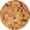thumbnail image 1 of Ahgly Company Tapis Rond Lavable en Machine Intérieur Transitionnel Bière Orange, 5 Pieds Rond, 1 of 7