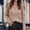 Khaki, variant on EGNMCR Sweaters for Women Women Casual Solid Thin Puff Sleeves Long Sleeve V- Neck Sweaters Tops