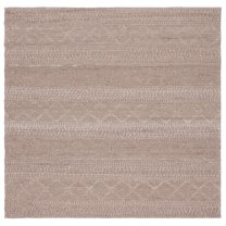 SAFAVIEH Marbella Devereux Striped Area Rug, Natural/Beige, 6' x 6' Square