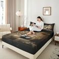 thumbnail image 4 of Feelyou Romantic Lion Animal Full Size Sheets for Adult, Lover Valentines Day Bed Sheets, Jungle Wildlife Sheet Sets, Lightweight Room Decor, 4 Pieces, 4 of 7