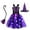 Witch Costume with LED Lights(4 Pcs), variant on HAWEE Light up Witch Dress Halloween Girls Purple Witch Costume Party Fancy Dress with Hat and Broom
