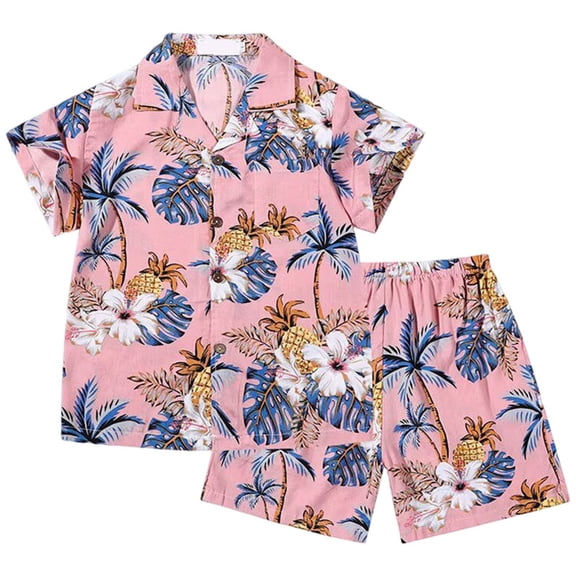 NIEWTR Boys Vest Set Comfortable Breathable Stylish Sleeveless T Shirt Vest And Shorts SetPajamas Set Summer Outfit (5-7 Years,Pink)