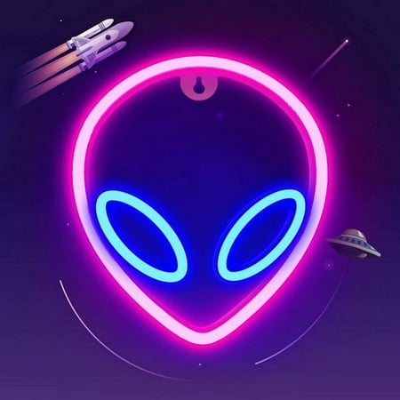 

Topumt Alien Neon Signs Lights for Wall Decor Blue Alien Neon Night Light for Bedroom Valentine s Day Christmas Living Room Kids Room Teen Room