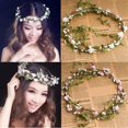 thumbnail image 3 of KUIZAP Green Leaf Small Cherry Flower Round Hair Hoop(Yellow), 3 of 7