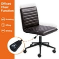 thumbnail image 5 of Furniliving Leather Desk Chair  Armless Office Chair Adjustable Swivel Rolling Computer Chair ,BlackBrown, 5 of 11
