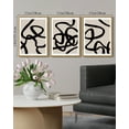 thumbnail image 3 of SHENIFY Black Lines Abstract Wall Art Ink Wash Minimalist Canvas Painting Artwork 11x14in3pcs Natural Framed, 3 of 5