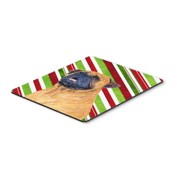"Mastiff Candy Cane Holiday Christmas Mouse Pad Hot Pad or Trivet"