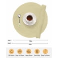 thumbnail image 6 of 15 Inch Round Placemats Set of 6, Yellow Solid Color Non Slip Heat Insulation PP Table Mats, Aesthetics Contemporary Luxury Washable Place Mats for Kitchen Dining Party Table Decor, 6 of 7