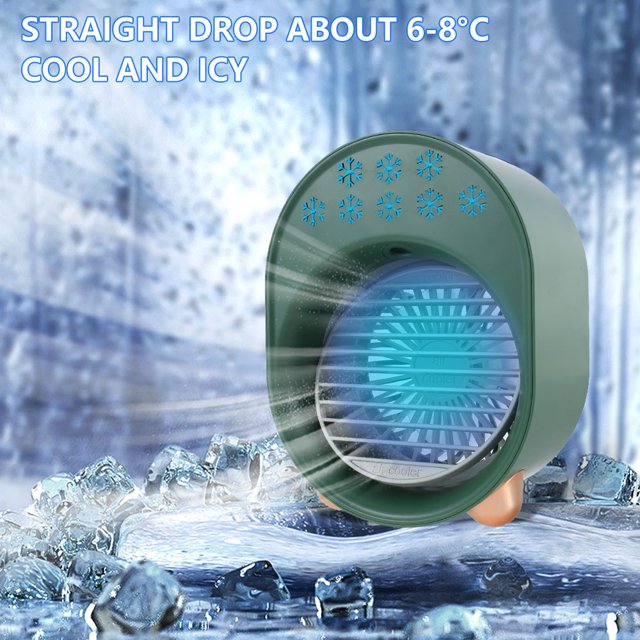 Muyoka Mini ventilador de refrigeración de aire acondicionado enfriador de aire portátil, humidificador de niebla fría cochecito de bebé ventilador recargable USB para habitación Oficina Bedr Muyoka Hogar