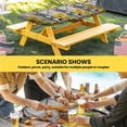 thumbnail image 6 of Farmhouse Table Cloths for 6 Foot Rectangle Tables, Vintage Sunflowers Animals Printed Wood Grain Patio Waterproof Elastic Fitted Tablecloths, Washable Rectangular Table Cover for Camping, 6 of 8
