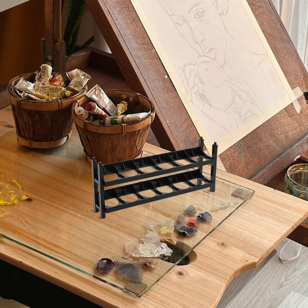 AURARMLET 2Ud Rack Negro De Almacenaje Para Materiales De Pintura Con Organización Y Gran Capacidad