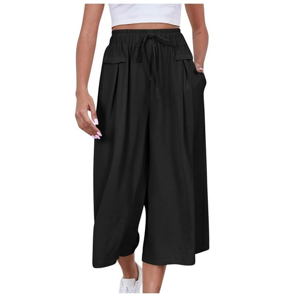 Womens Pants Casual Elegant Casual Straight Leg Pants Solid Color Sport Trousers Pants with Pockets Ladies Dress Pants Black XL