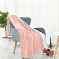 thumbnail image 3 of Mikilon Fleece Blanket, 51 x 63 Inches Solid Color Lambskin Blanket for Sofa Couch Bed, Ultra Soft Cozy and Warm Blankets Pink, 3 of 4